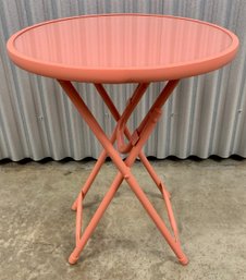 Small Cute Blush Pink Fold Up End Table