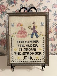 Vintage Framed Friendship Cross Stitch