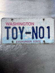 Washington State License Plate No Date, Personalised TOY-nO 1