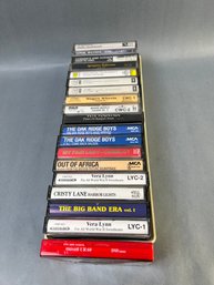 Box Of Vintage Prerecorded Cassette Tapes.