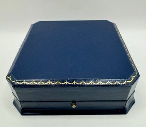 Small Blue Jewelry Box  With Push Button Open