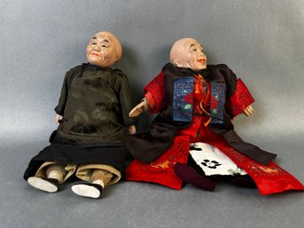 Vintage Bisque Asian Couple Dolls.