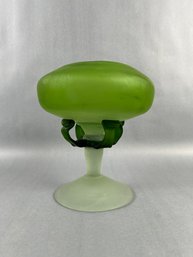 Vintage Hand Blown Glass Compote