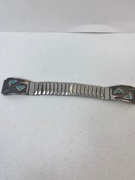 Sterling Silver And Turquoise Yeti Feet Clasp Ends On Watchband