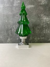 1 Plastic Green Light Up Xmas Tree.