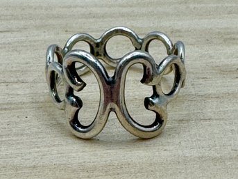 Silver Ring With Open Weave Design