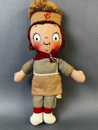 Antique Campbells Kid Cloth Doll By The Knickerbocker Toy Company.