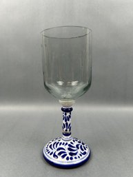 Ceramic And Glass Wine Goblet