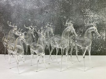 8 Glass Holiday Reindeer - 2 Sizes