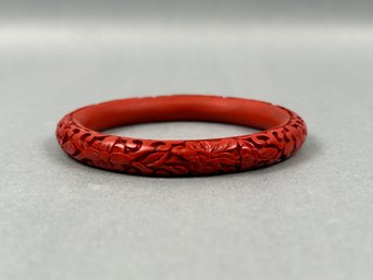 Vintage Cinnabar Bangle Bracelet