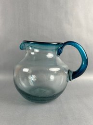 Hand Blown Glass Water Pitcher