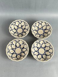 Four Polish Pottery Berry Bowls