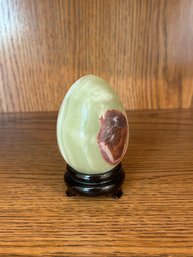 Alabaster Stone Egg And Base