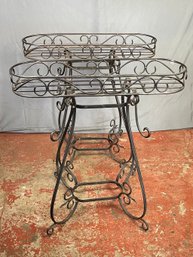 Pair Of Tall Wrought Iron Metal Plant Stands