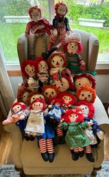 Large Grouping Of Raggedy Ann & Andy