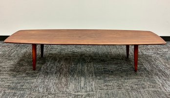 Mid Century Long Dark Wood Coffee Table