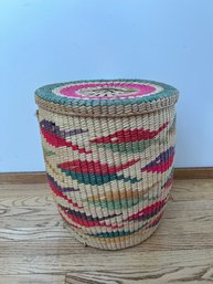 Woven Tall Lided Basket