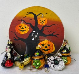 Halloween Box And 7 Halloween Ornaments