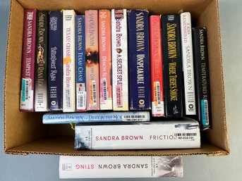 Box Of Large Print Sandra Brown Novels.