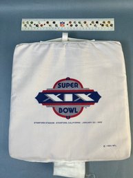 Super Bowl XIX 1994 Stadium Cushion By Apple And A Football Ruler.
