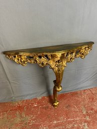Gold Demilune One Legged Side Table