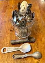 Lot Of Serving Pieces And Vintage Scoops