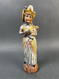 Vintage Porcelain Girl With Doll Marked 183 P.