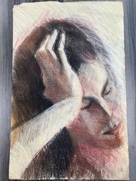 Pastel Drawing Of A Woman Signed D K 77.