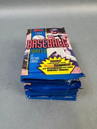 10 Unopened MLB Card Packs 1994 Topps Series 2.