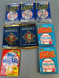 8 Unopened MLB Card Packs Mixed Lot.