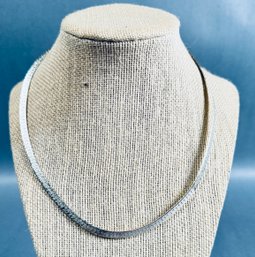 Sterling Silver Large Herringbone Necklace