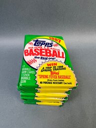 8 Unopened MLB Card Packs 1987 Topps.