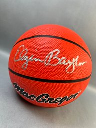 Basketball Autographed By Elgin Baylor With Display Case.