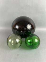 Group Of 3 Blown Glass Floats