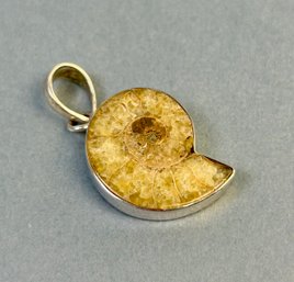 Sterling Wrapped Fossil Pendant