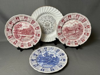 Group Of 4 Vintage Calendar Plates: 1966, 1969, 1975, 1977