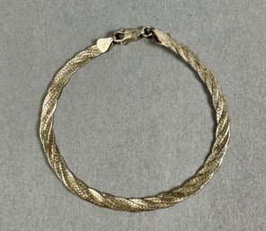 Sterling 3 Strand Twisted Herringbone Bracelet