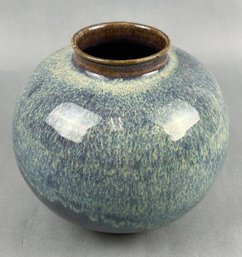 Signed Blue & Cream Wash Studio Pottery Vase