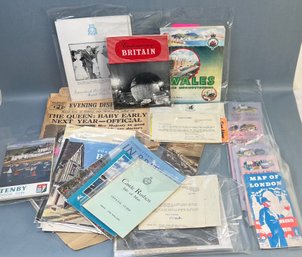 Lot Of Ephemera From A 1959 Trip To England.