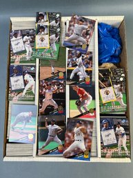 Box Of 1993 Leaf And 1994 Donruss MLB Trading Cards.