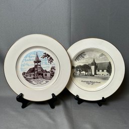 Lot Of 2 Methodist Church (oregon) Founding Date Plates