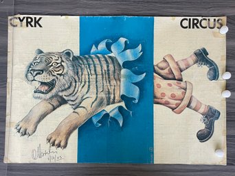 1980s Vintage Cyrk Circus Poster - Signed By Artist, Rafal Olbiski