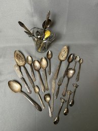 Mixed Lot Of Vintage Silver Plate And Stainless Flatware