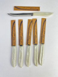 Six Pearl Handled Quikut Steak Knives