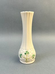 Belleek Shamrock Bud Vase
