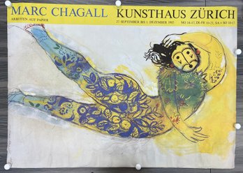 Large Poster From 1985 For Marc Chagalls Exhibition At The Kuntshaus Zurich.