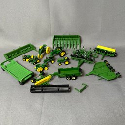 Mixed Grouping Of John Deere Toy Tractors And Tractor Parts