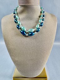 2 Strand Set Of Blue And Green Beads