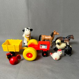 Mismatched Group Of Barn Yard Toys