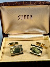 Gold Tone Cuff Links By Swank In Box